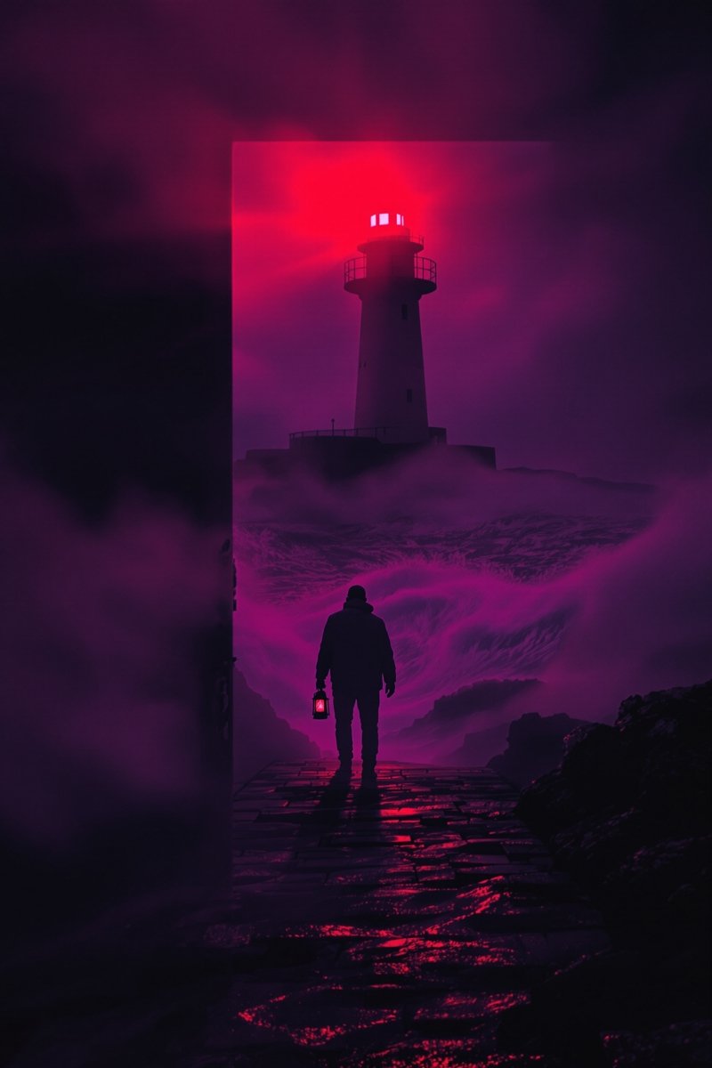 雾中灯塔 海报